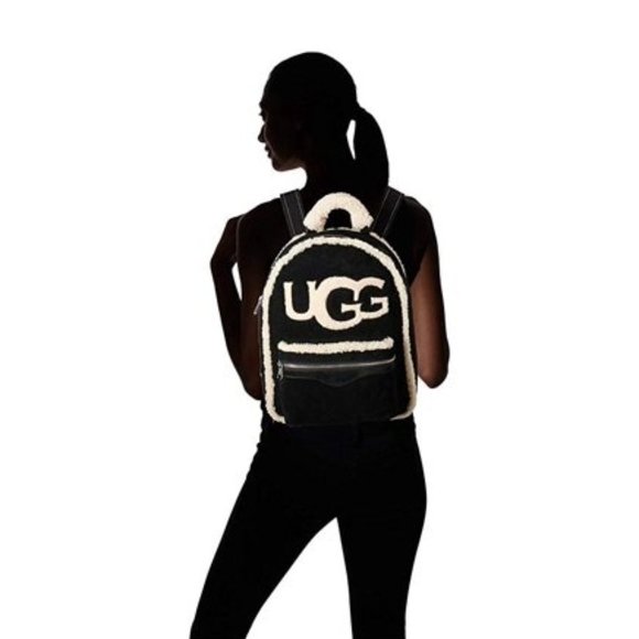 UGG sheepskin black cream backpack handbag - Picture 14 of 14